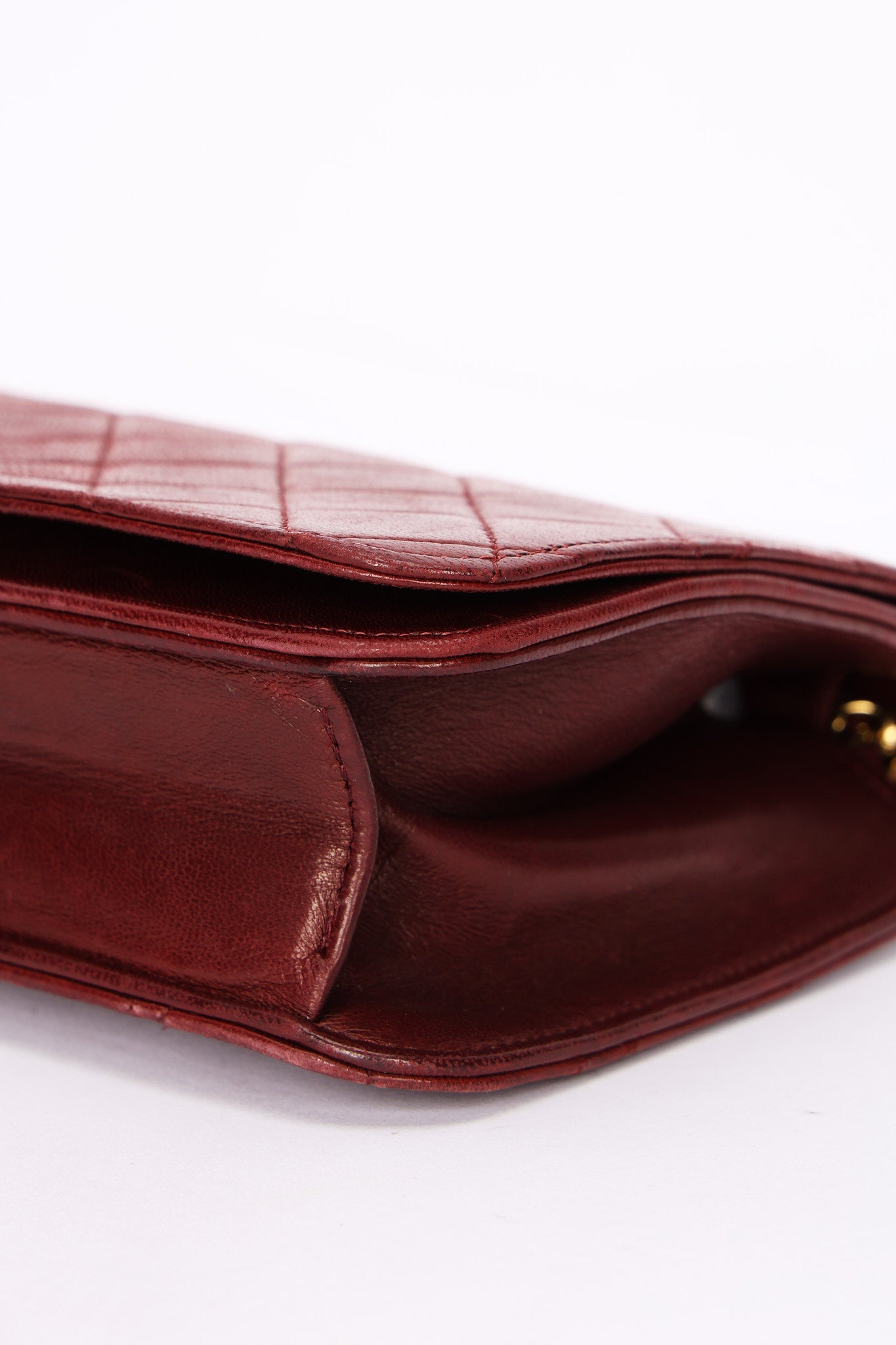 Chanel Push Pin Single Flap Bordeaux Lambskin 1997 24K GP
