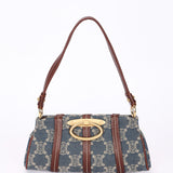 Celine Macadam Denim Knob Shoulder Bag