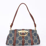 Celine Macadam Denim Knob Shoulder Bag