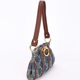 Celine Macadam Denim Knob Shoulder Bag