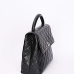 Chanel Kelly Turnlock Top Handle Bag Black Caviar SHW