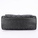 Chanel Kelly Turnlock Top Handle Bag Black Caviar SHW