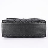 Chanel Kelly Turnlock Top Handle Bag Black Caviar SHW