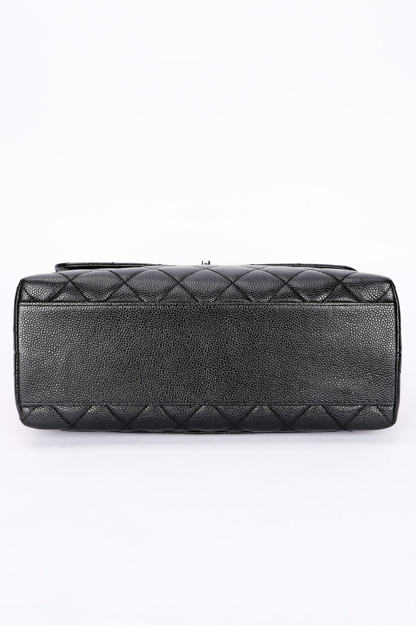 Chanel Kelly Turnlock Top Handle Bag Black Caviar SHW