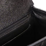 Chanel Kelly Turnlock Top Handle Bag Black Caviar SHW