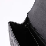Chanel Kelly Turnlock Top Handle Bag Black Caviar SHW