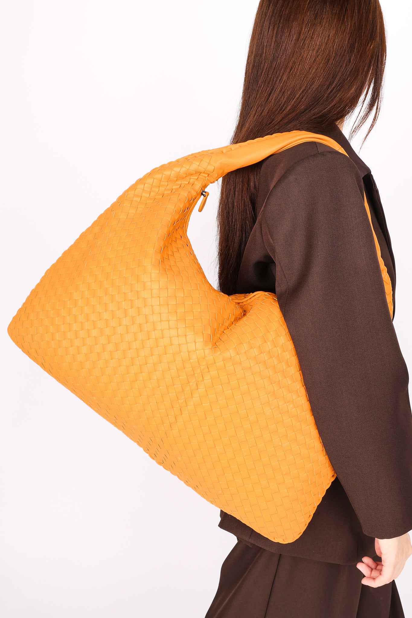 Bottega Veneta XL Intrecciato Hobo Orange