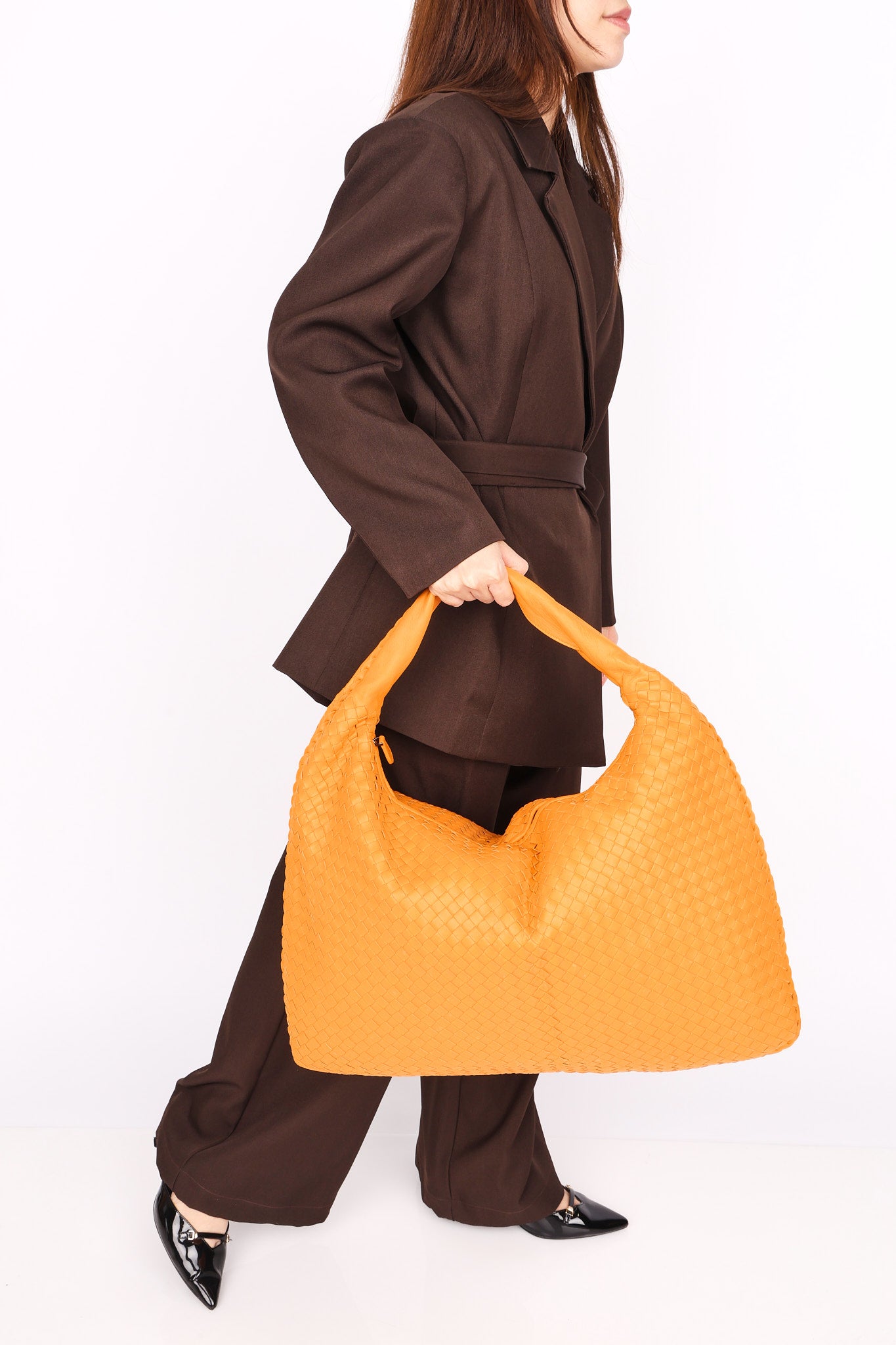 Bottega Veneta XL Intrecciato Hobo Orange