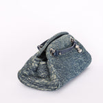 Chanel Just Mademoiselle Denim Camellia Bowler Bag SHW