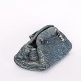 Chanel Just Mademoiselle Denim Camellia Bowler Bag SHW