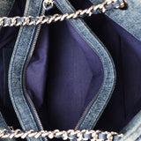 Chanel Just Mademoiselle Denim Camellia Bowler Bag SHW