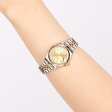 Rolex Datejust Champagne Diamond Dial Fluted Bezel Two-Tone Jubilee Bracelet 26mm