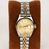 Rolex Datejust Champagne Diamond Dial Fluted Bezel Two-Tone Jubilee Bracelet 26mm