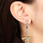 Chanel 2020 CC Crystal Drop Earrings