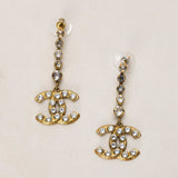 Chanel 2020 CC Crystal Drop Earrings
