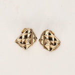 Chanel 2002 CC Flap Motif Earrings 24K GP