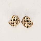 Chanel 2002 CC Flap Motif Earrings 24K GP
