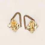 Chanel 2002 CC Flap Motif Earrings 24K GP