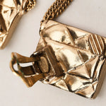 Chanel 2002 CC Flap Motif Earrings 24K GP