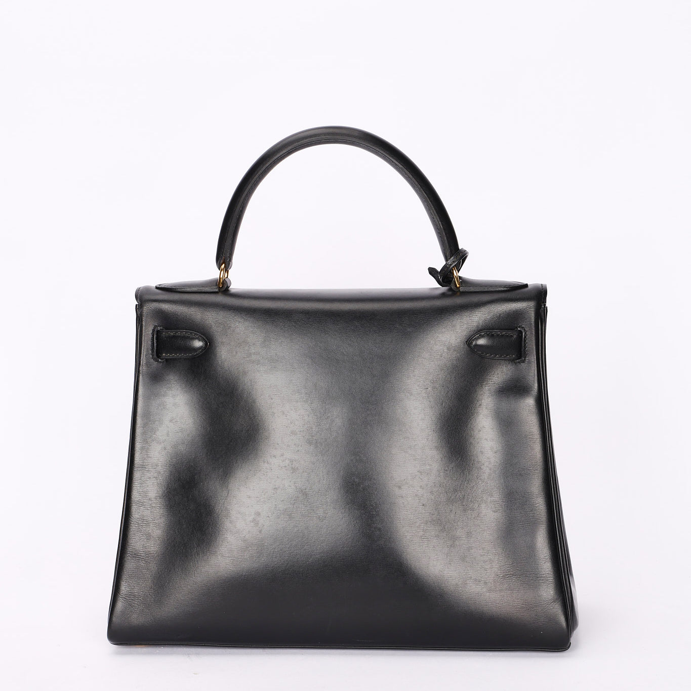 Hermès Kelly 28 Noir Box 1977 GHW