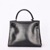Hermès Kelly 28 Noir Box 1977 GHW
