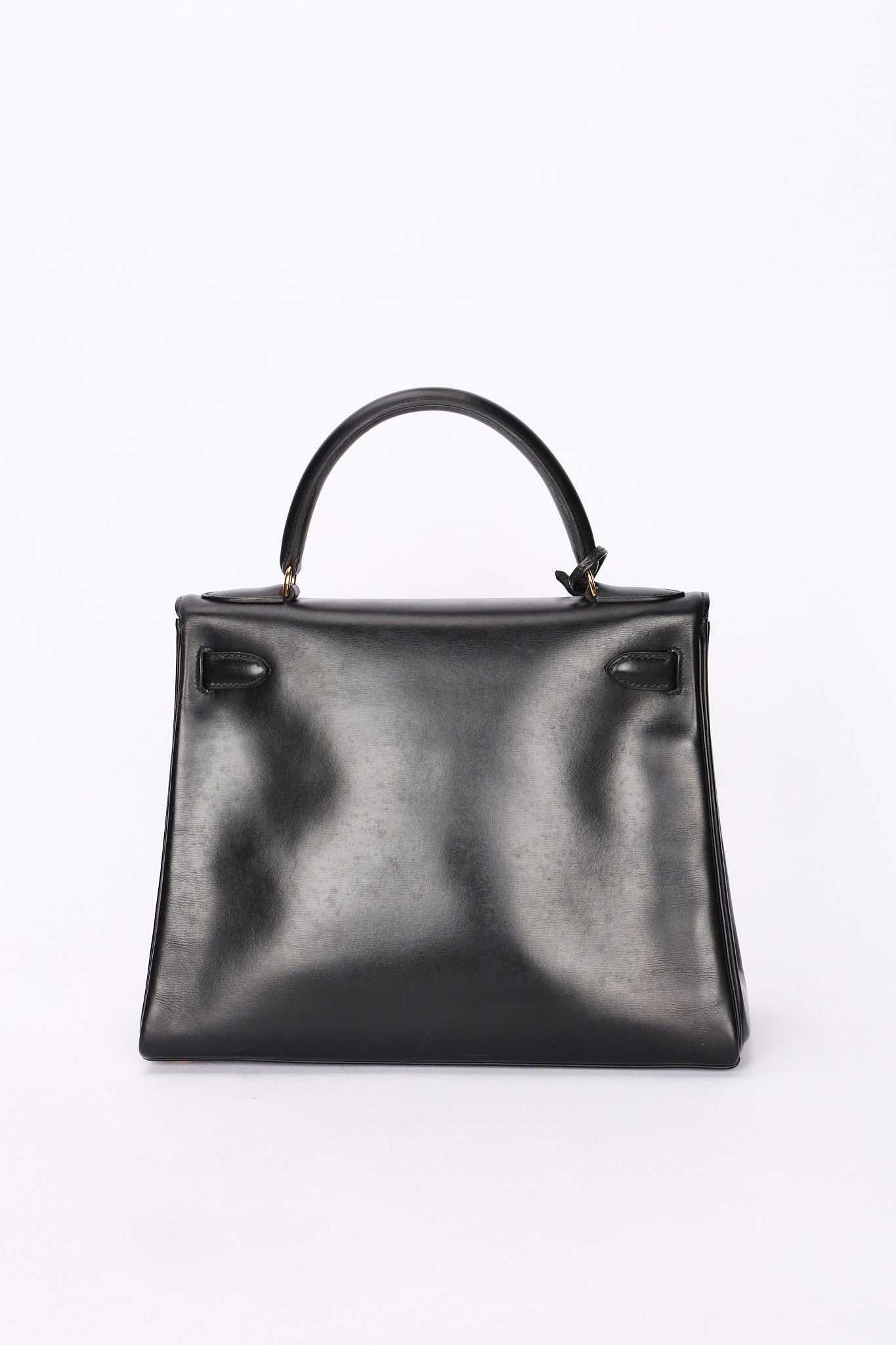 Hermès Kelly 28 Noir Box 1977 GHW