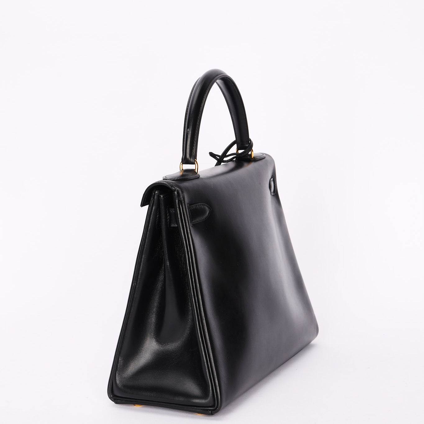 Hermès Kelly 28 Noir Box 1977 GHW
