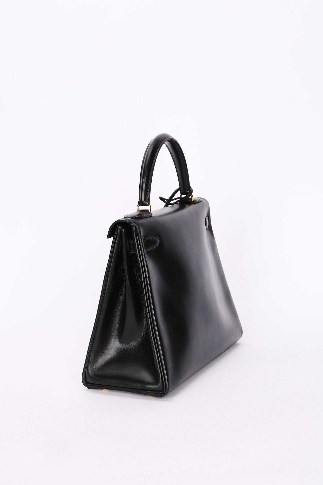 Hermès Kelly 28 Noir Box 1977 GHW