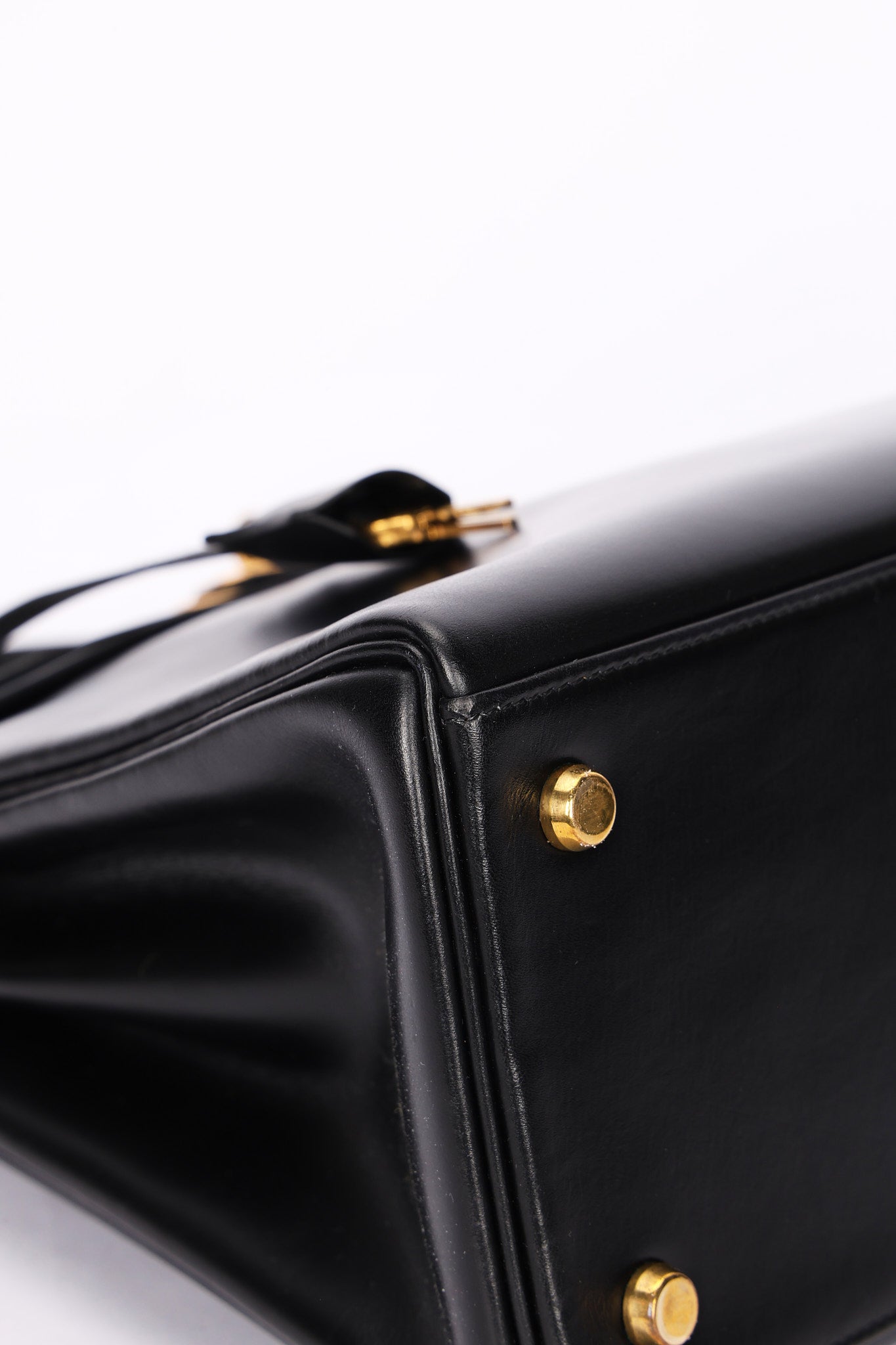 Hermès Kelly 28 Noir Box 1977 GHW
