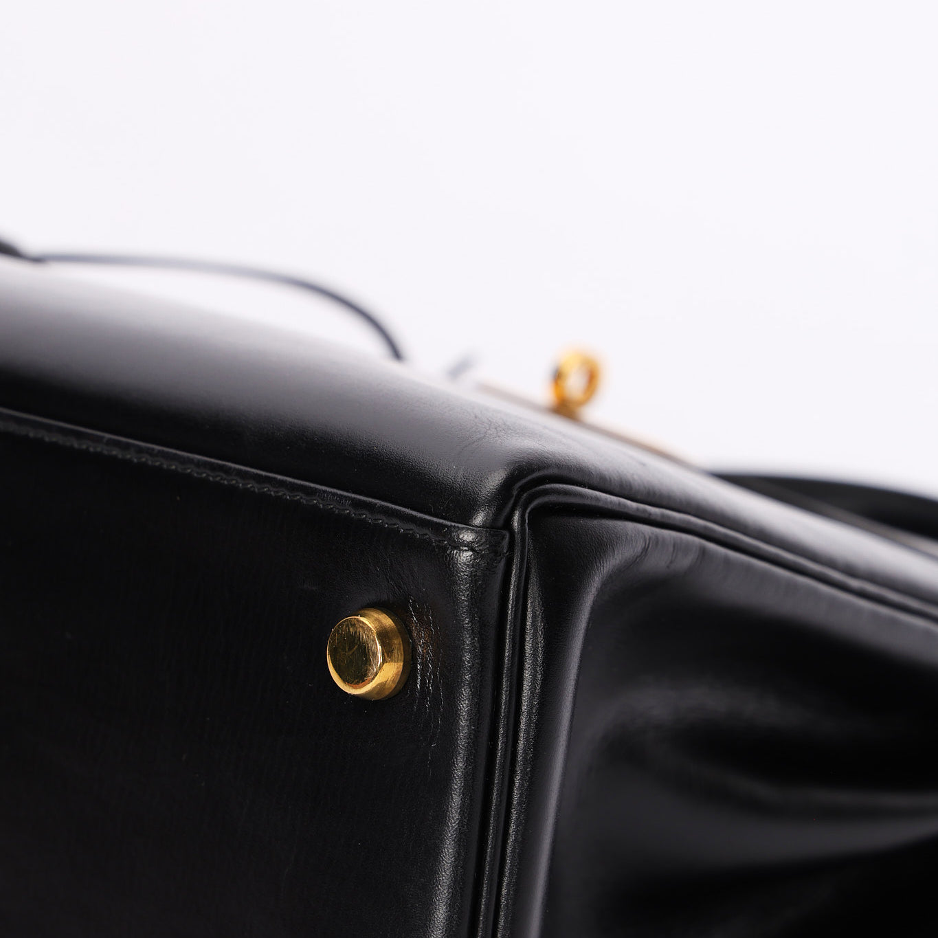 Hermès Kelly 28 Noir Box 1977 GHW