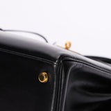 Hermès Kelly 28 Noir Box 1977 GHW