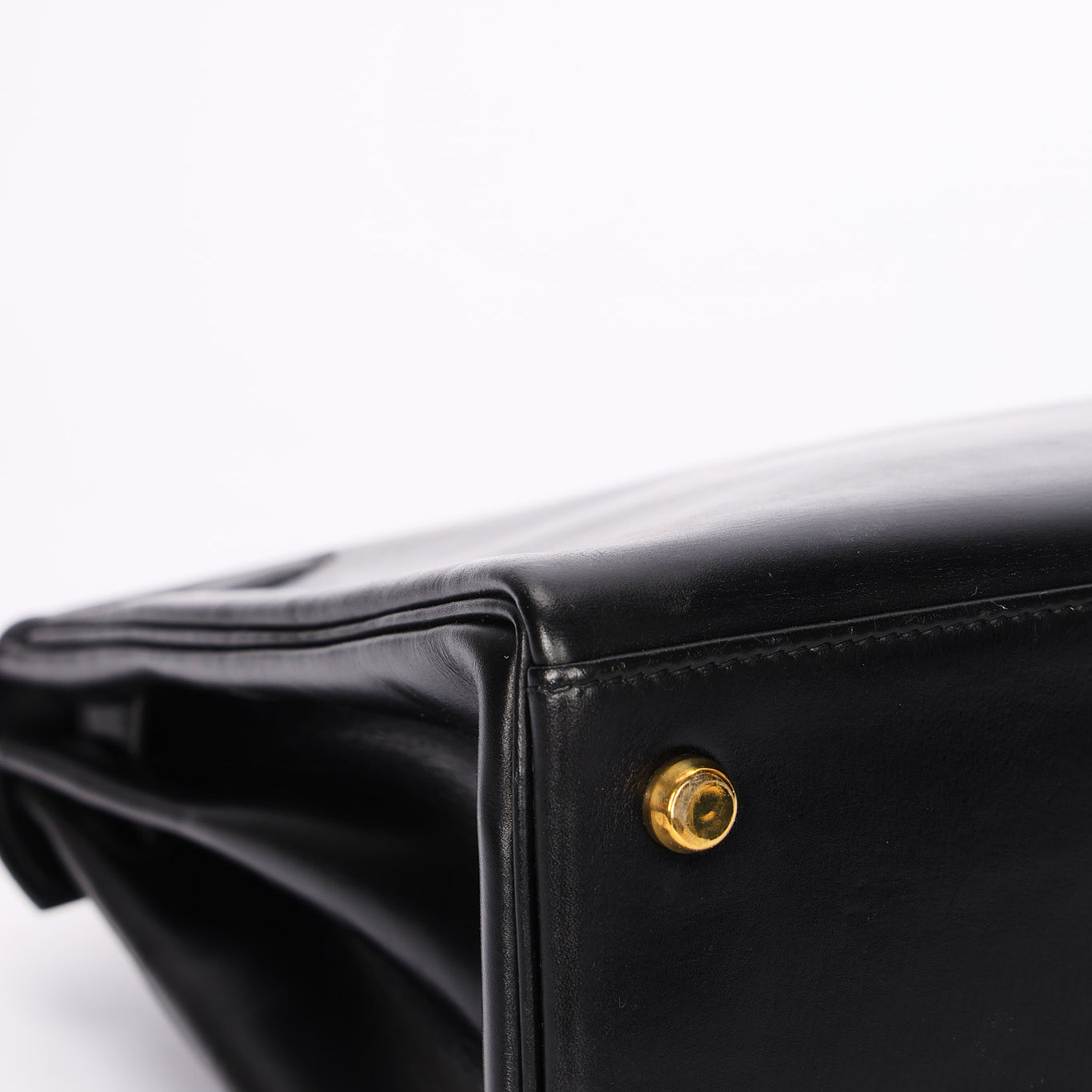 Hermès Kelly 28 Noir Box 1977 GHW