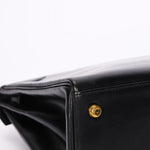 Hermès Kelly 28 Noir Box 1977 GHW