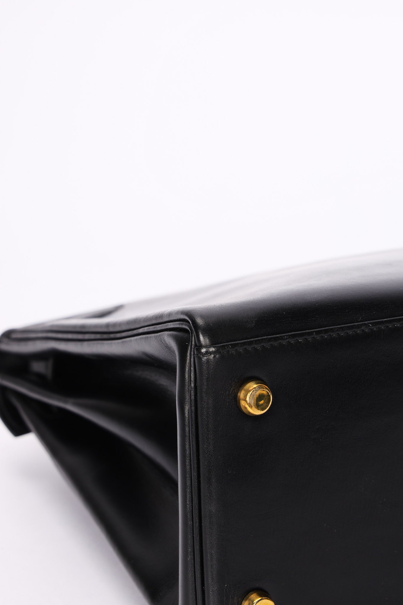 Hermès Kelly 28 Noir Box 1977 GHW