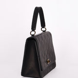 Chanel Turnlock Top Handle Bag Black Calfskin AGHW