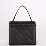 Chanel Turnlock Top Handle Bag Black Calfskin AGHW
