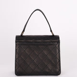 Chanel Turnlock Top Handle Bag Black Calfskin AGHW