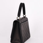 Chanel Turnlock Top Handle Bag Black Calfskin AGHW