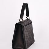 Chanel Turnlock Top Handle Bag Black Calfskin AGHW