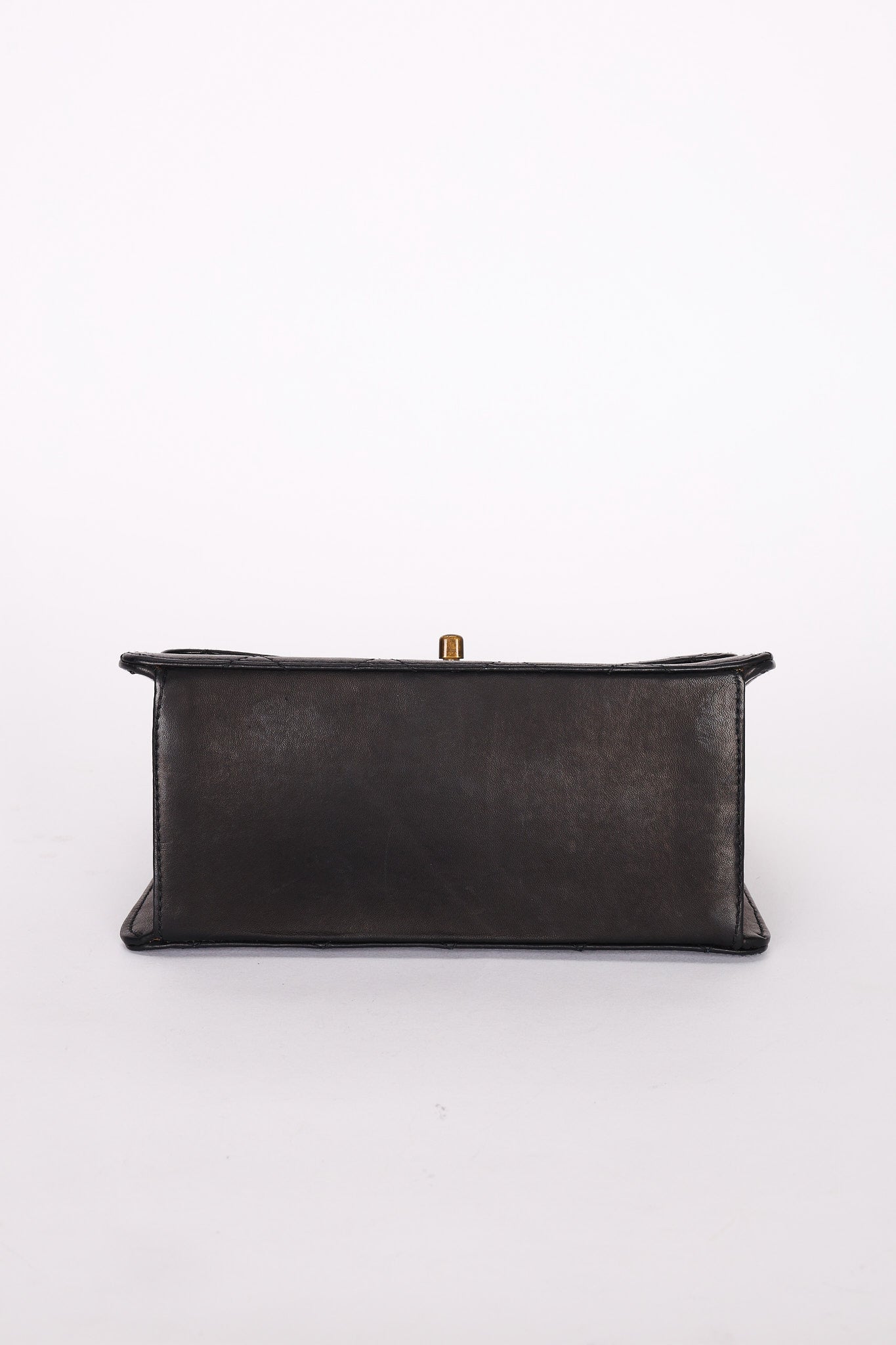 Chanel Turnlock Top Handle Bag Black Calfskin AGHW