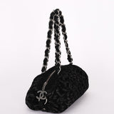Chanel Jacquard Chain Print Bowling Bag Black (material) SHW