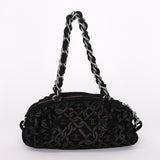 Chanel Jacquard Chain Print Bowling Bag Black (material) SHW