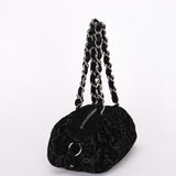 Chanel Jacquard Chain Print Bowling Bag Black (material) SHW