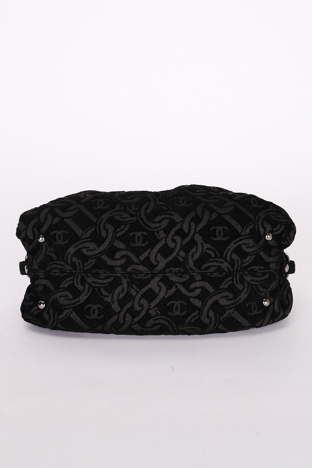 Chanel Jacquard Chain Print Bowling Bag Black (material) SHW