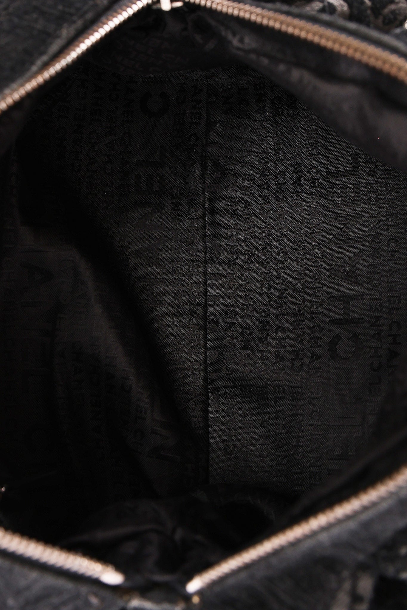 Chanel Jacquard Chain Print Bowling Bag Black (material) SHW