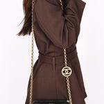 Chanel Mini Barrel Bag with Bijoux Chain Black Lambskin GHW