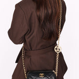 Chanel Mini Barrel Bag with Bijoux Chain Black Lambskin GHW