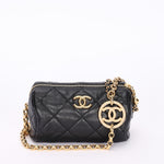 Chanel Mini Barrel Bag with Bijoux Chain Black Lambskin GHW