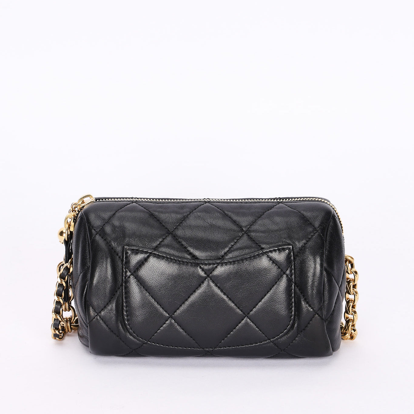 Chanel Mini Barrel Bag with Bijoux Chain Black Lambskin GHW