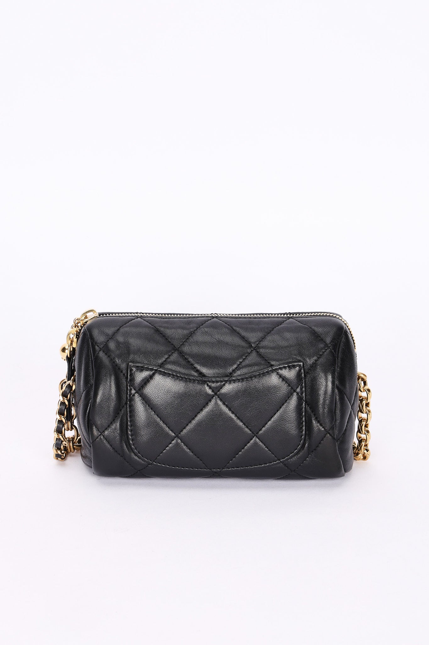 Chanel Mini Barrel Bag with Bijoux Chain Black Lambskin GHW